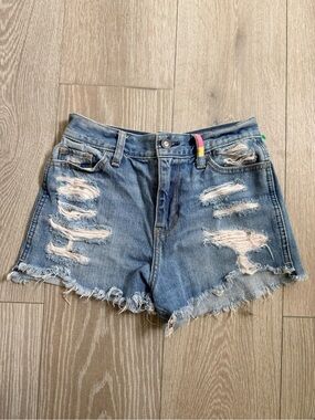Hollister Distressed Light Blue Denim Shorts 0/24